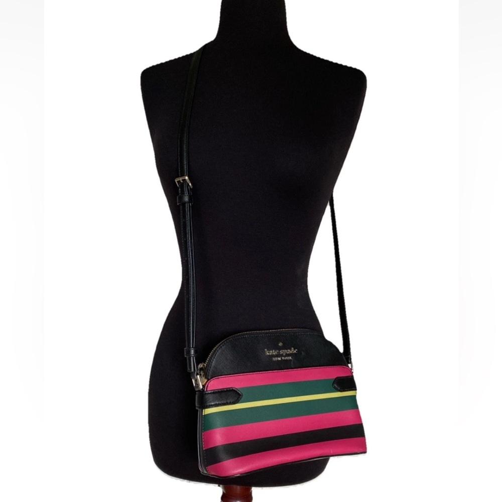 Kate Spade Staci Dome Crossbody Bag in ‘Wrapping Paper Multi’ Striped Colorway